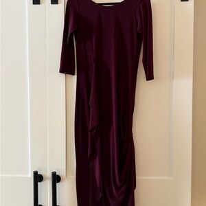 Elegant Burgundy Reversible Drama Dress by Sympli